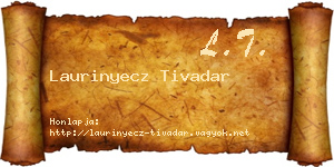 Laurinyecz Tivadar névjegykártya